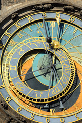 Fototapeta na wymiar DetDetail of historical medieval astronomical Clock in Prague