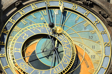 Fototapeta na wymiar DetDetail of historical medieval astronomical Clock in Prague