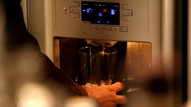 Taking ice from machine - HD 1080p footage