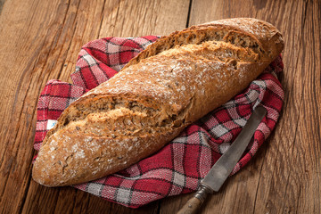 Fresh loaf of bread.