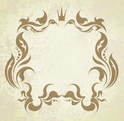 Floral frame with crown.