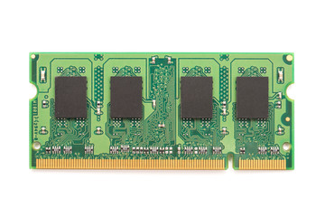 RAM Computer Memory Chip Module Isolated On White