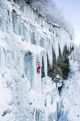 Fototapeta premium Ice climbing the North Caucasus.