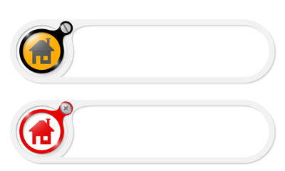 vector buttons with screw and home icon