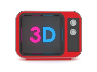 Old retro tv 3d