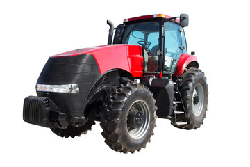 Farm tractor isolated on white background