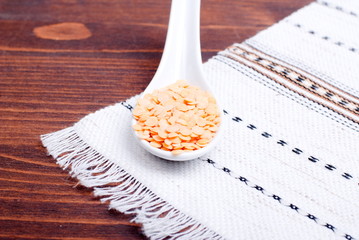 raw lentils on board diet food