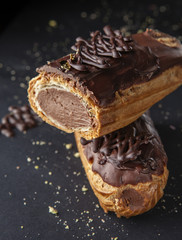 exquisite cream dessert eclair