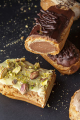 exquisite cream dessert eclair