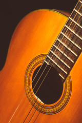 Obraz premium Acoustic guitar detail