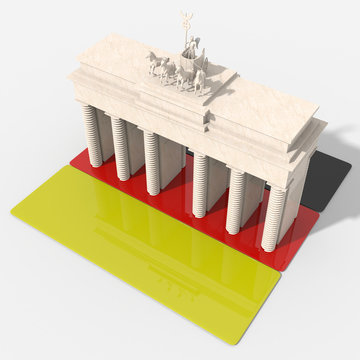 Porta di Brandeburgo 3D bandiera Germania