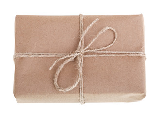 Brown Gift Package Isolated