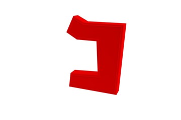 Kaf - Hebrew character in red