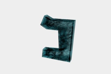 Fototapeta premium Kaf - Hebrew character in aqua