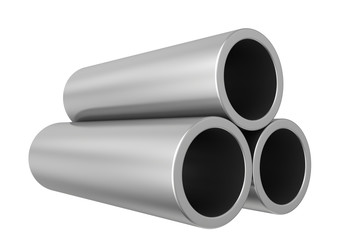 Steel Pipes on a white background.