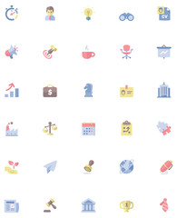 Fototapeta premium Vector flat business icon set