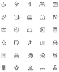Vector office icon set