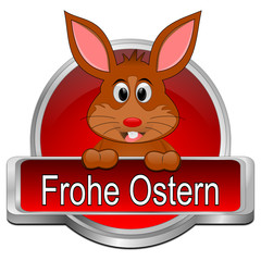 Osterhase wünscht Frohe Ostern Button