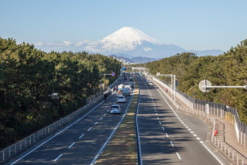 富士山と国道134号線
