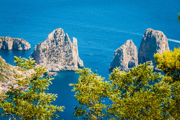 Panele Szklane  Capri, Faraglioni na Morzu Śródziemnym. Włochy, Neapol