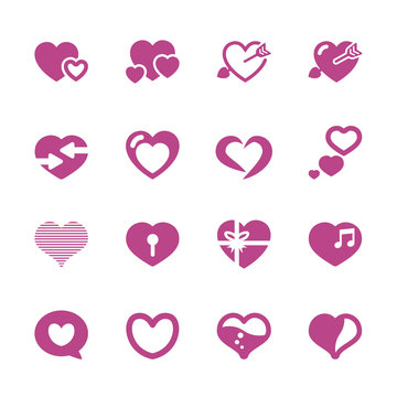 heart and valentine day icon set 2, vector eps10