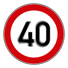 rsr4 RoadSignRound 274 - H&ouml;chstgeschwindigkeit 40 km/h - g3239