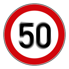 rsr6 RoadSignRound 274 - H&ouml;chstgeschwindigkeit 50 km/h - g3241