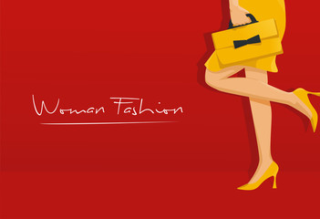 Woman fashion high heels bag vector logo illustration - 78579131