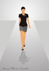 Woman fashion vector illustration logo