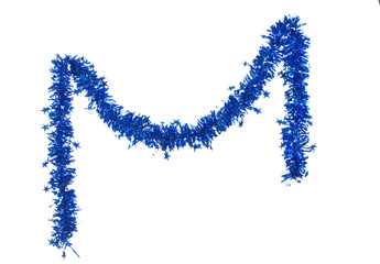 Christmas blue tinsel
