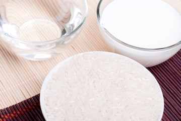 uncooked rice on board diet food