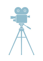 Movie camera icon on white background