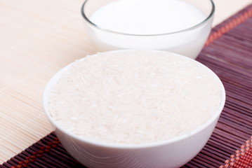 uncooked rice on board diet food