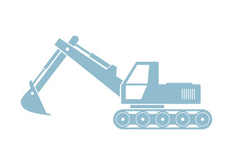 Excavator vector icon on white background