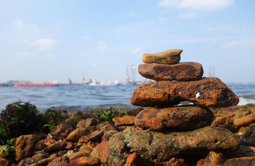 Rocks on the coast of the sea