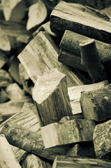 abstract background - firewood stack close up
