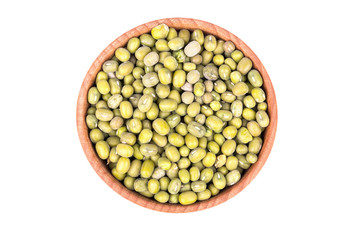 Green lentils in a bowl