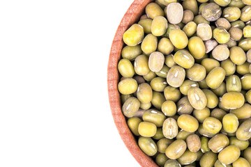 Green lentils in a bowl