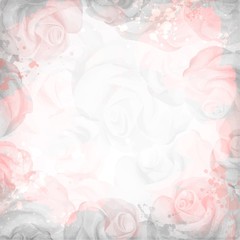 Abstract romantic rose background in pink and gray colors