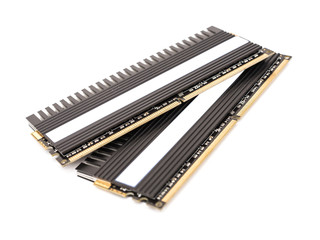 RAM Computer Memory Chip Modules With Heatsink Isolated