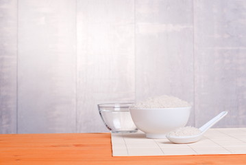 uncooked rice on board diet food