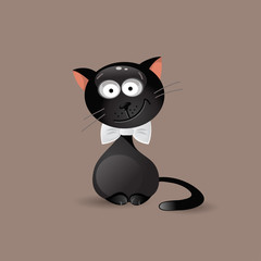 Fashionable cat with bow tie. Vector illustration