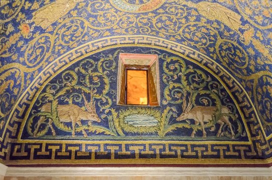Galla Placidia mausoleum mosaics details, Ravenna