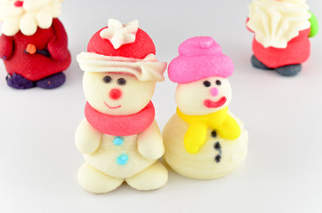 Santa and snowman icing decoration  isolated