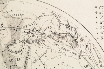 アンティークの天体図　蠍座と天秤座
