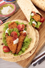 Chicken fajita with tortilla