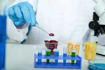 laboratory assistant in the laboratory of food quality