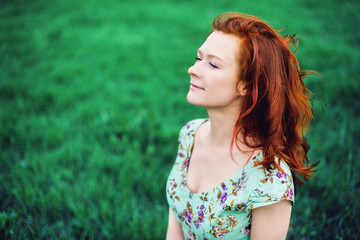 Beautiful portrait of woman in the park