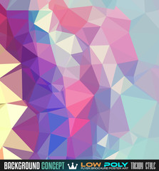 Fototapeta premium Low Poly trangular trendy Art background for your flyer