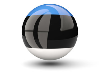Round icon of flag of estonia